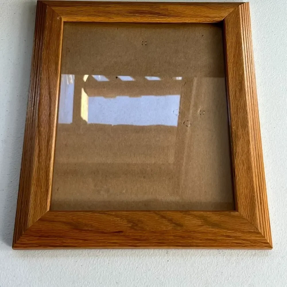 Picture Photo Frame Wooden Brown Medium Stain with Glass 6